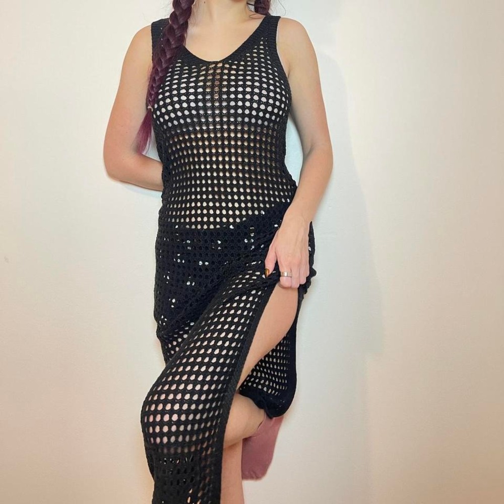 Black Swimsuit Cover up Dress